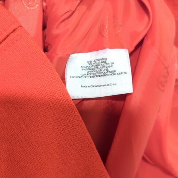 Tory Burch Mariel Orange Gold 1/2 Zip Wool Blend Midi Dress Women's Size 4 - Picture 9 of 9